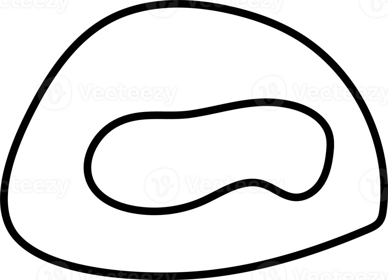 Minimalist Abstract Shape with Black Outline for Coloring Page png