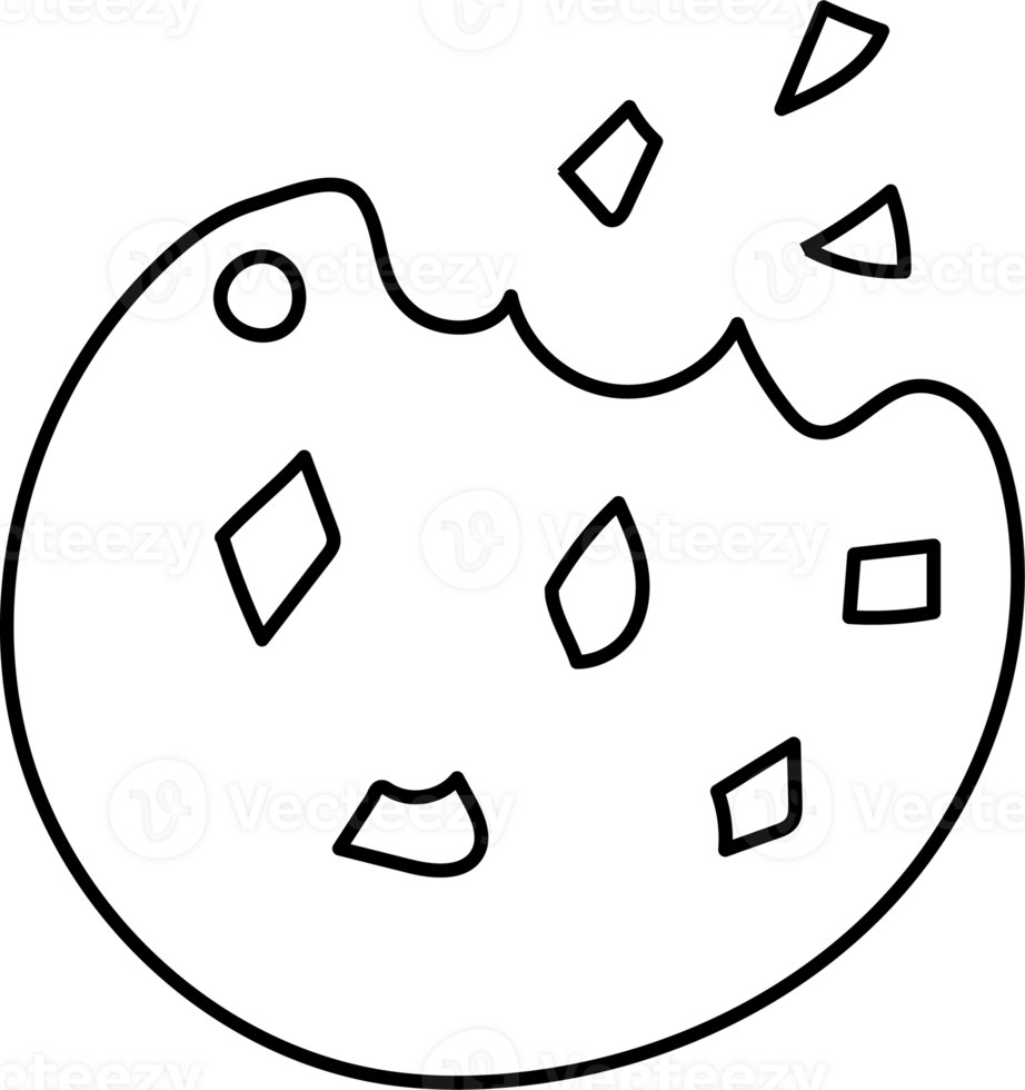 Hand-Drawn Cookie Graphic Illustration for Coloring Page png