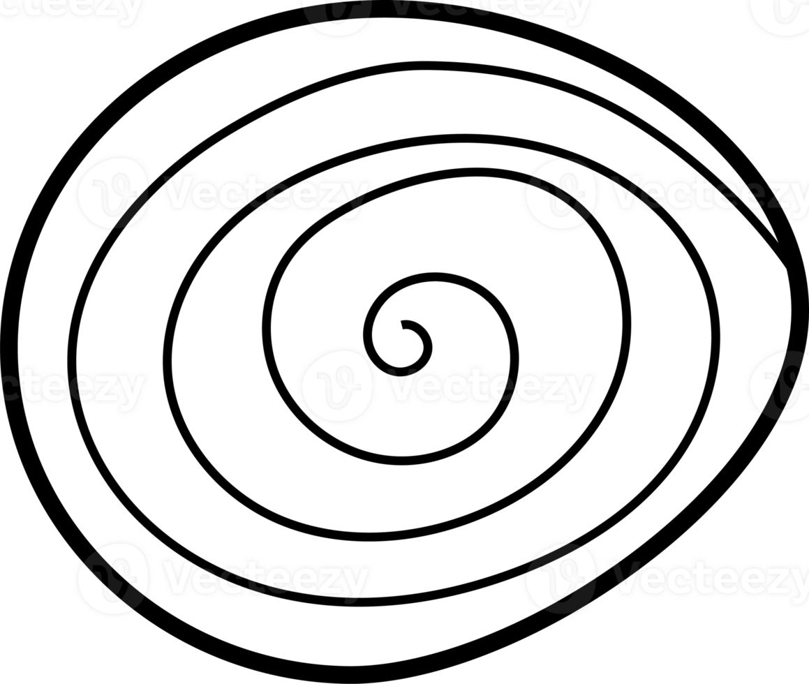 Minimalist Spiral Line Art Design for Coloring Page png