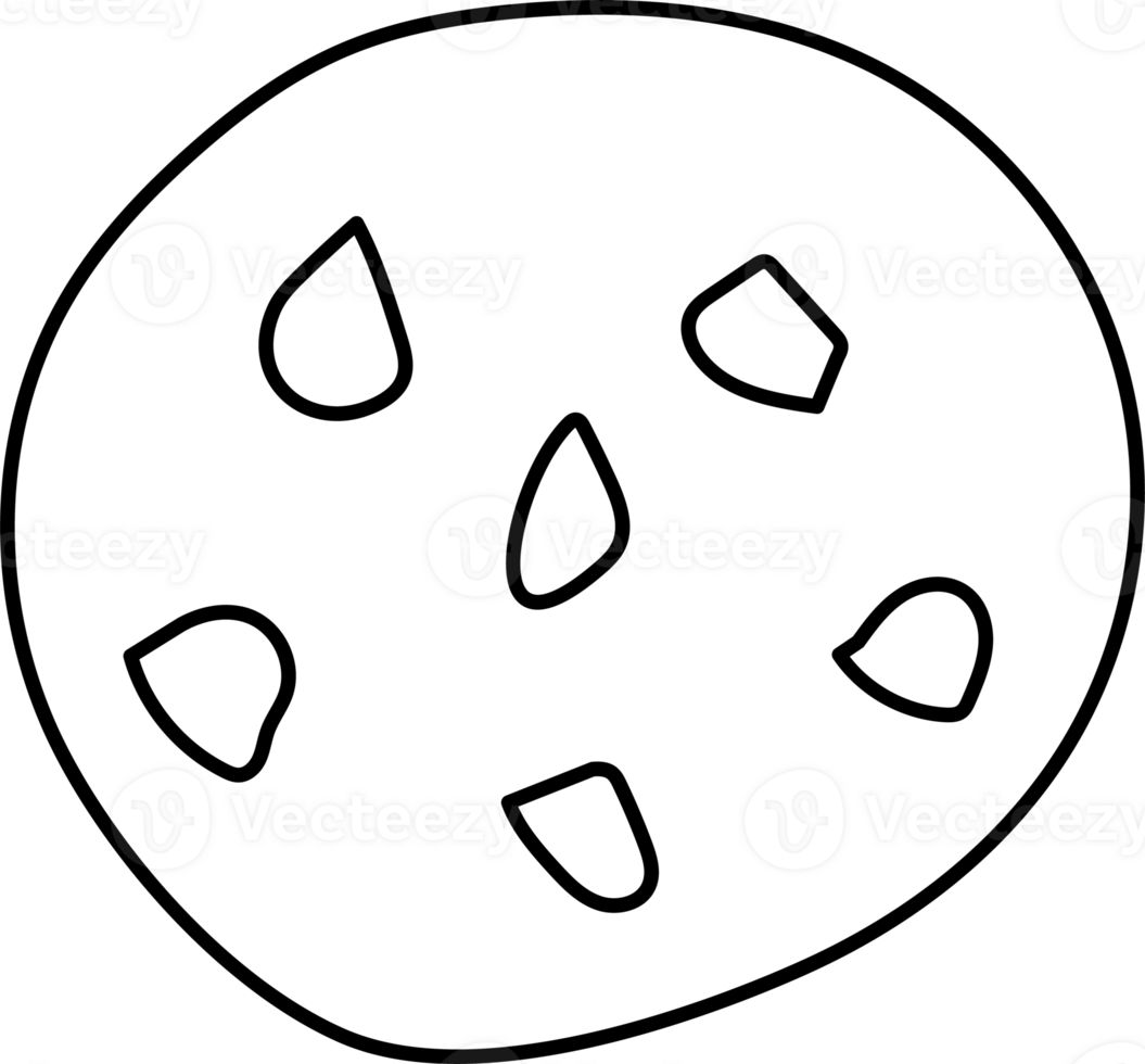Hand-Drawn Cookie Illustration for Coloring Page png