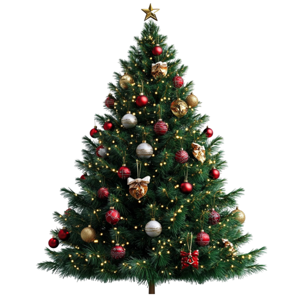 Festive Christmas Tree with Decorations png