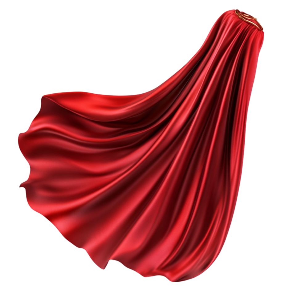 Red Satin Curtain Draped in Elegant Folds isolated on transparent background png