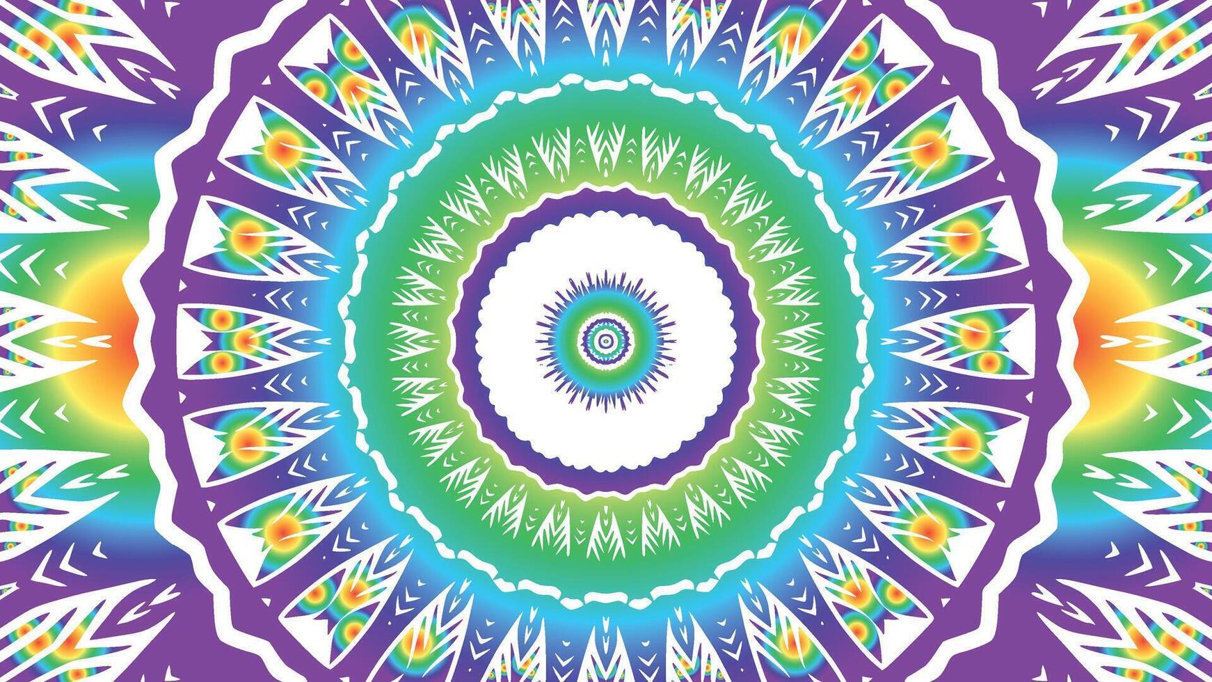 Beautiful symmetrical flower kaleidoscope with colorful gradients. Perfect for wallpaper. vector