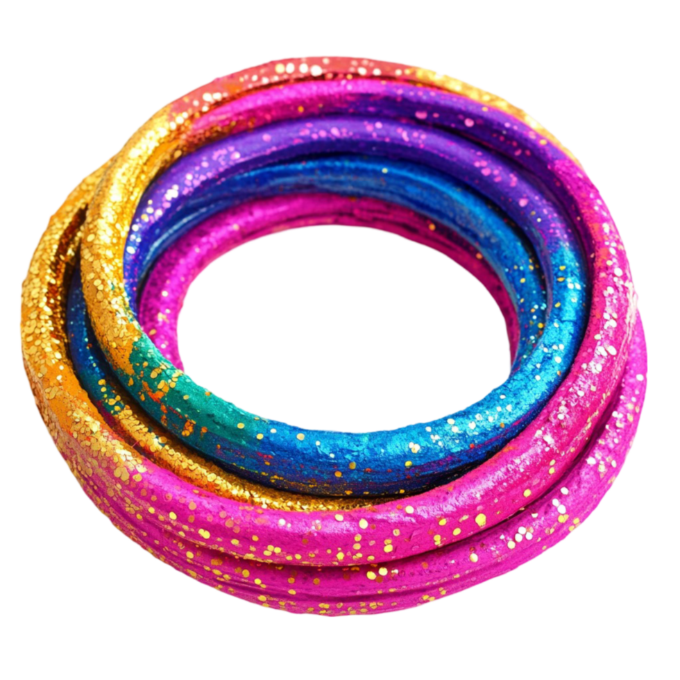 a colorful ring glitter on transparent background. png