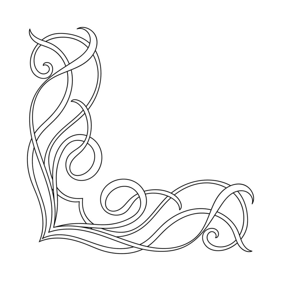 Old-school border design, contrasting black lines on pale backdrop vector