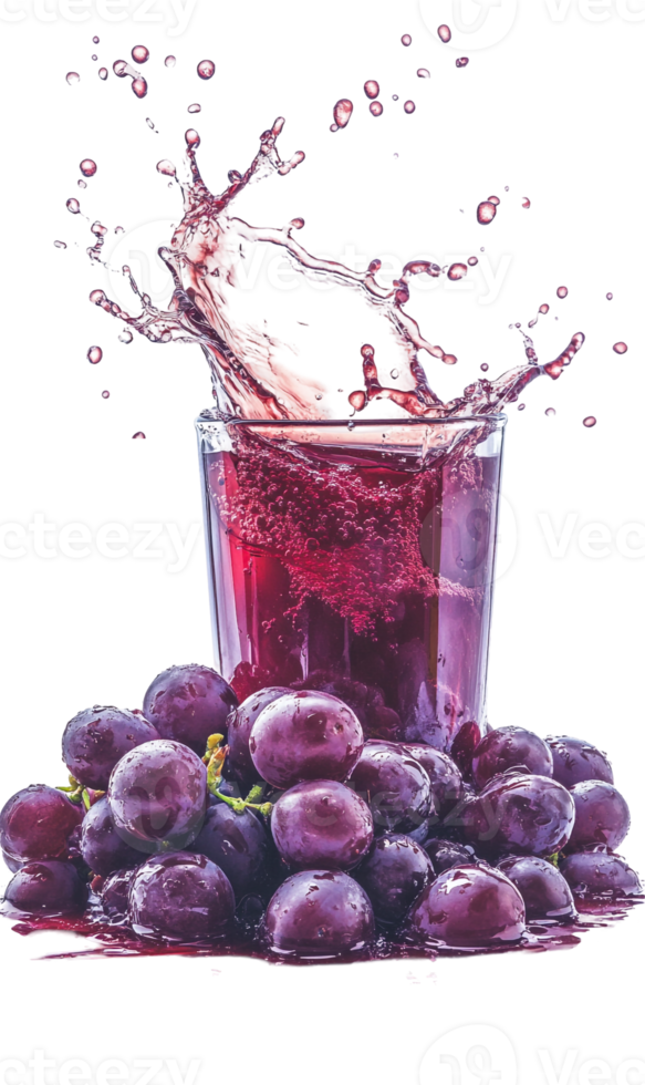 Artistic Grapes with a Juice Splash png