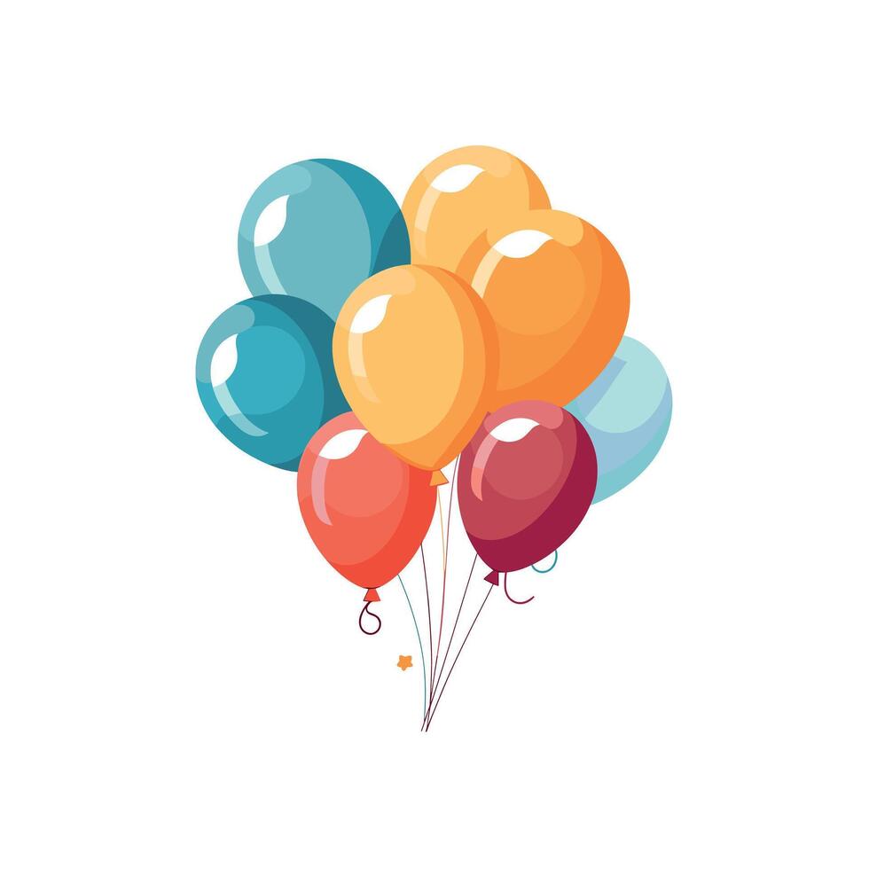 Colorful design of balloons floating together, perfect for celebrations or festive occasions vector