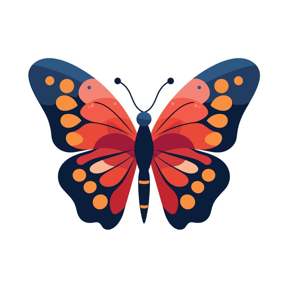 Colorful design of a butterfly showcasing vibrant patterns and details with a modern art style vector