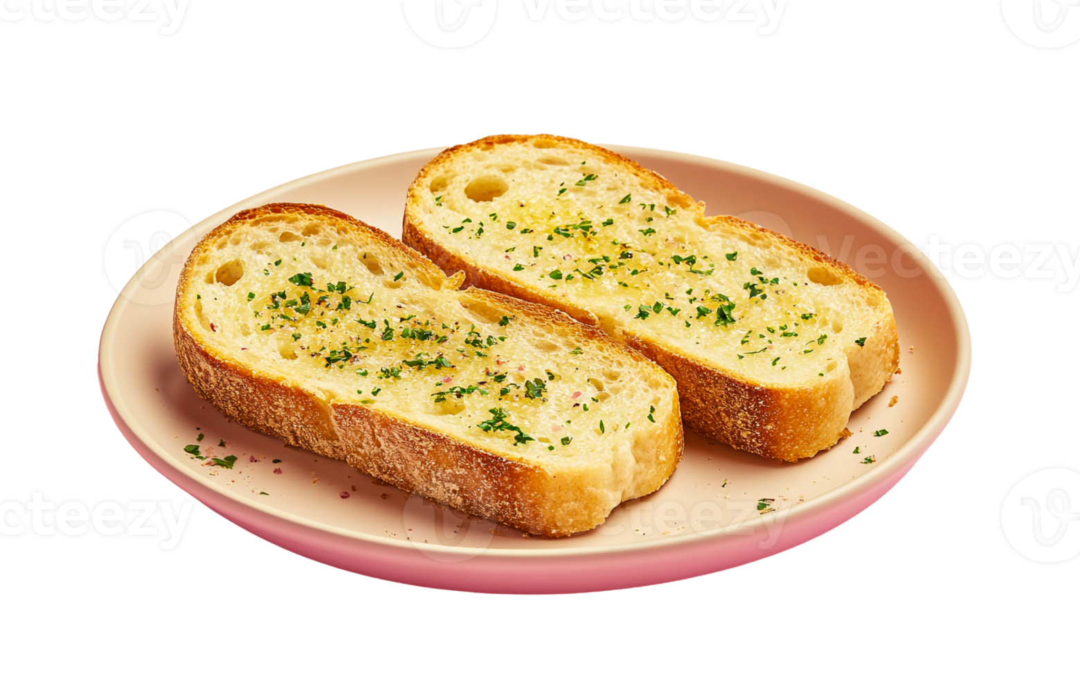 Golden-Brown Garlic Bread on a Serving Dish png