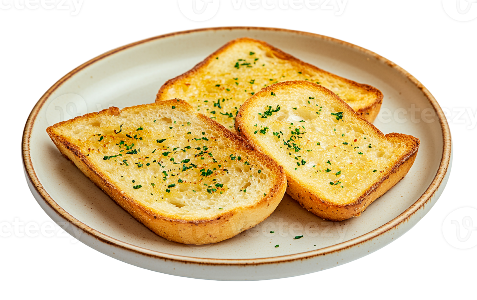 Oven-Fresh Garlic Bread on a Plate png