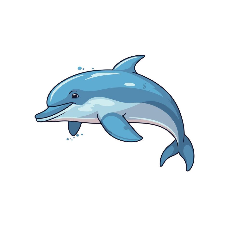 Dolphin swims playfully in clear blue waters showcasing its vibrant colors vector