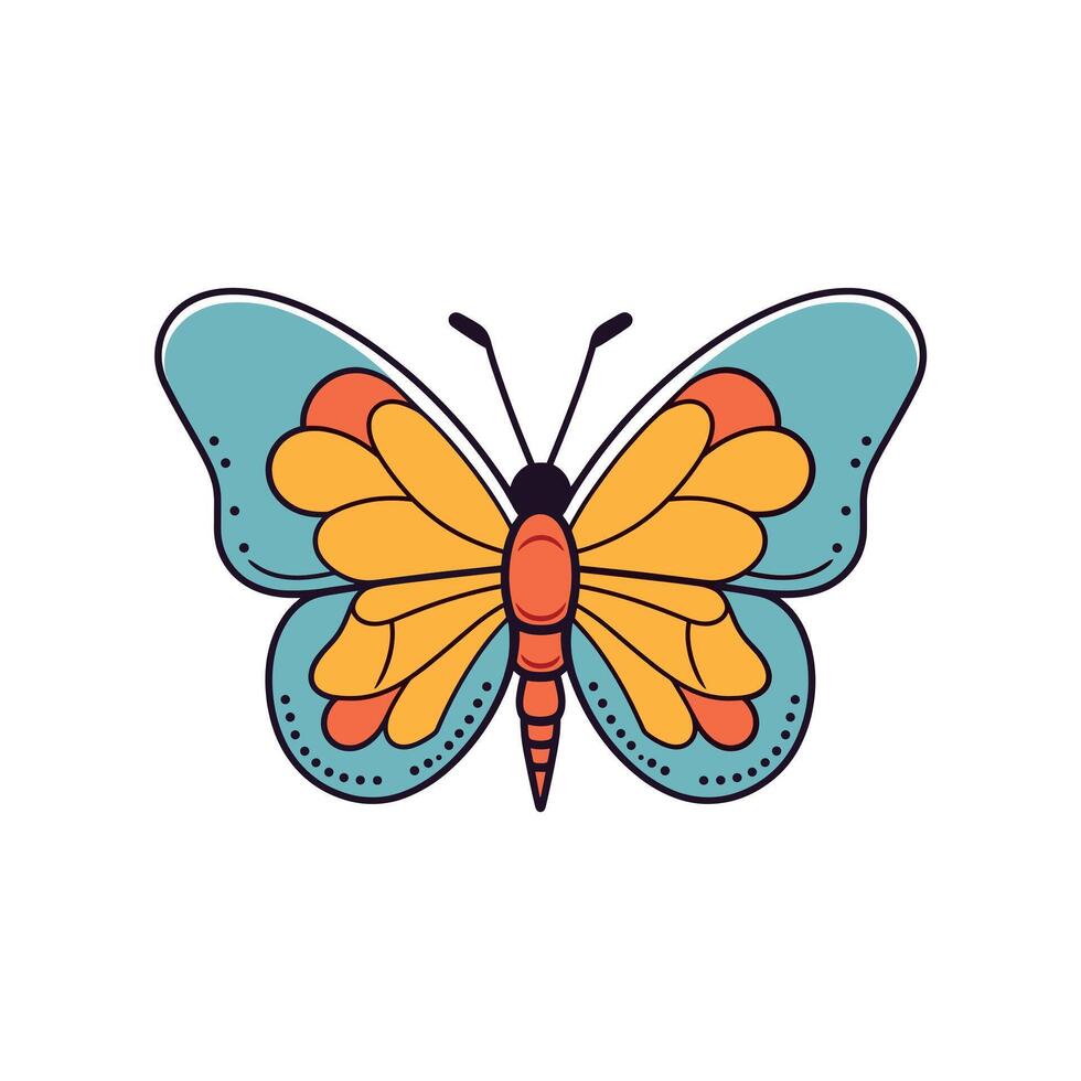 Vibrant butterfly design in art showcasing colorful wings and intricate patterns vector