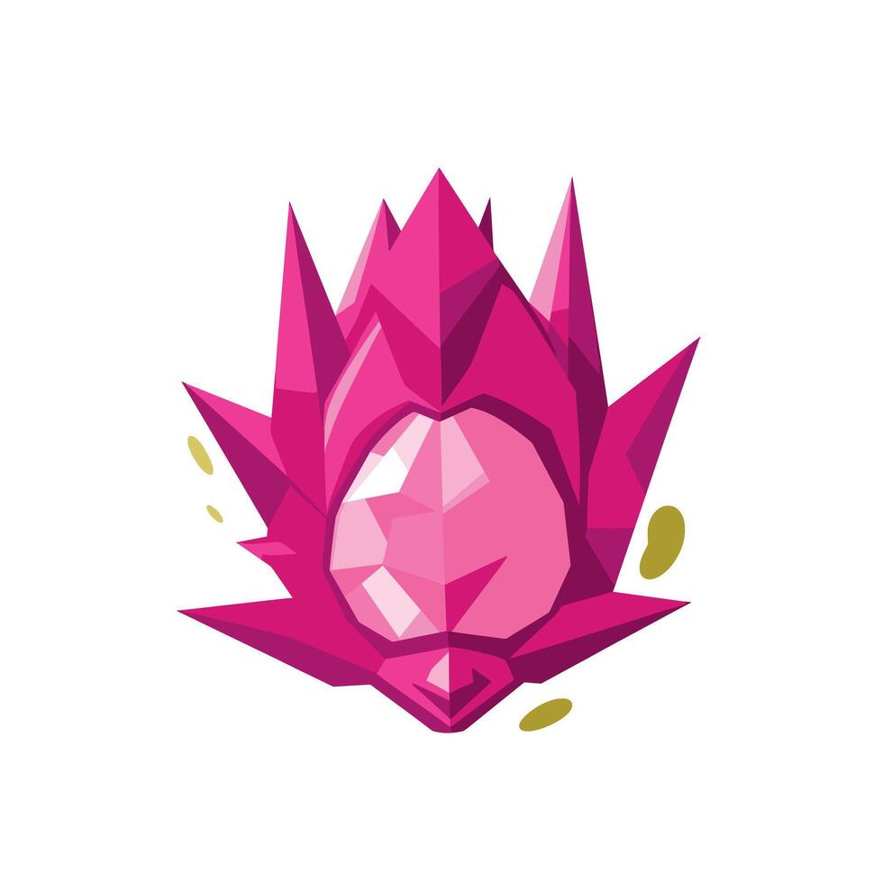 Colorful art of a stylized pink gemstone set against a simple background displaying geometric patterns vector