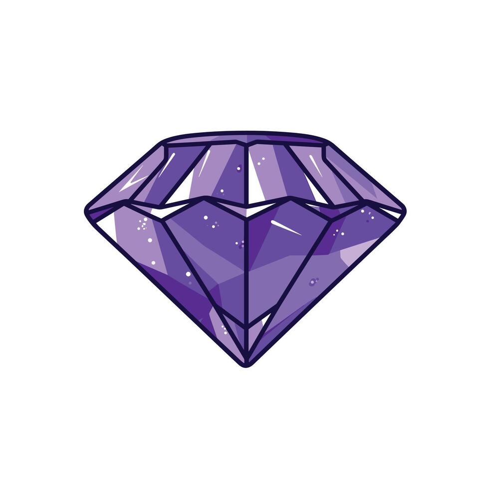 Vibrant purple diamond art showcasing a multi-faceted gemstone with sparkling highlights and intricate details vector