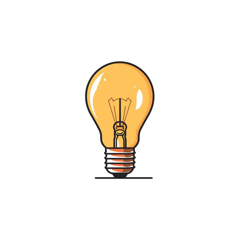 Bright light bulb design showcasing creativity and innovation in art style vector