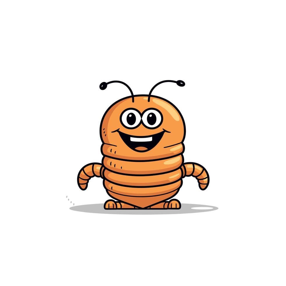 Cartoon insect character with a friendly smile and cartoonish features in vibrant colors vector