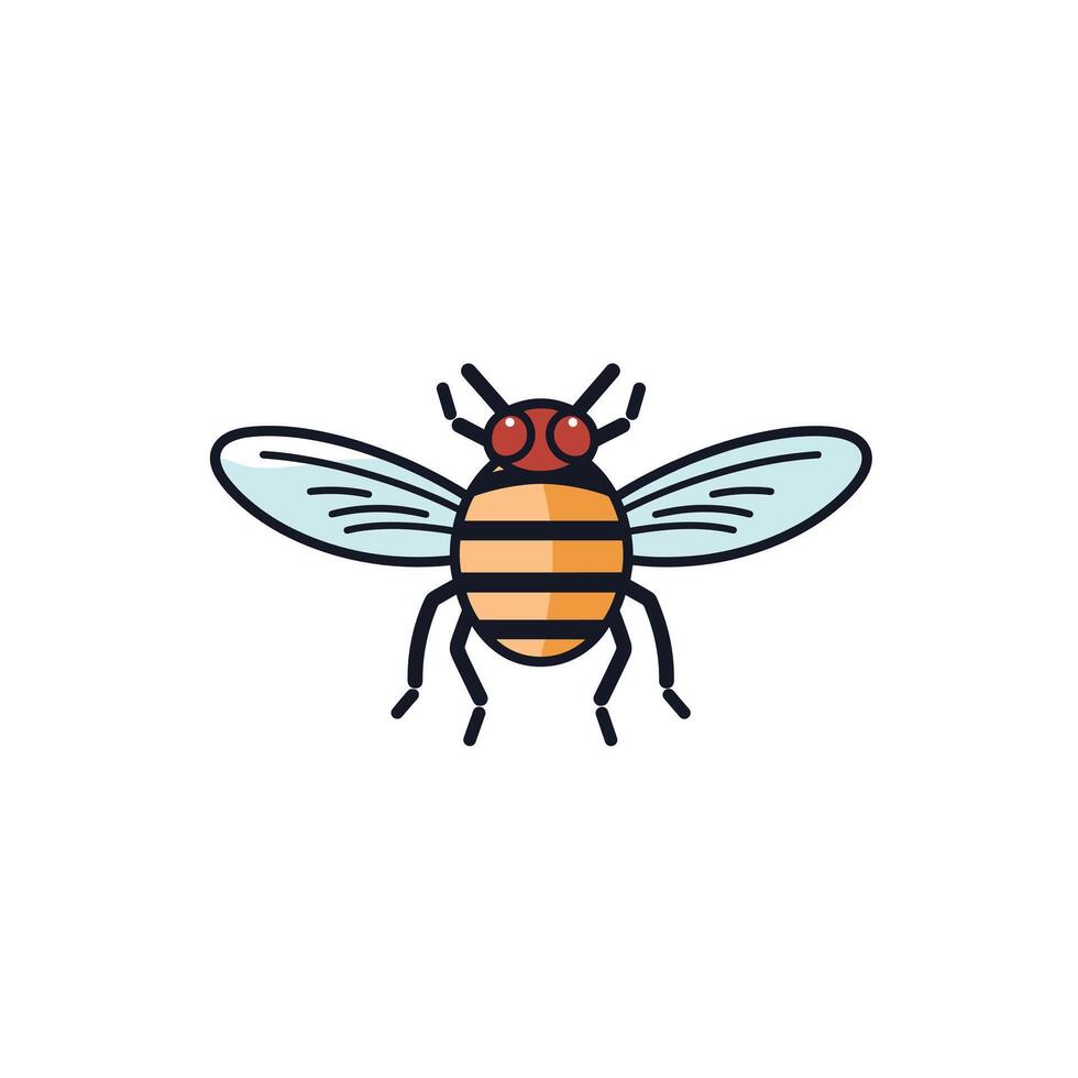 Detailed illustration of a colorful bee with distinctive features and wings vector