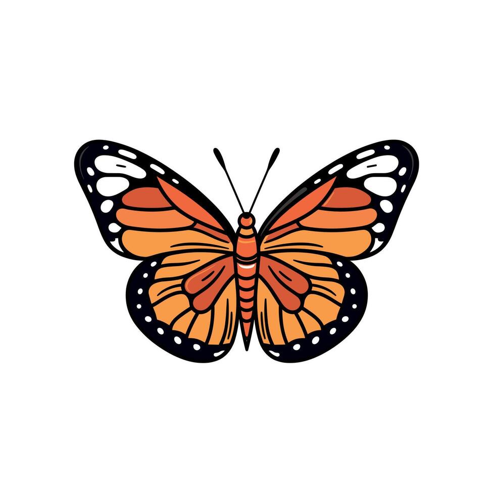 Colorful butterfly perched gracefully with intricate wing patterns and vibrant colors vector