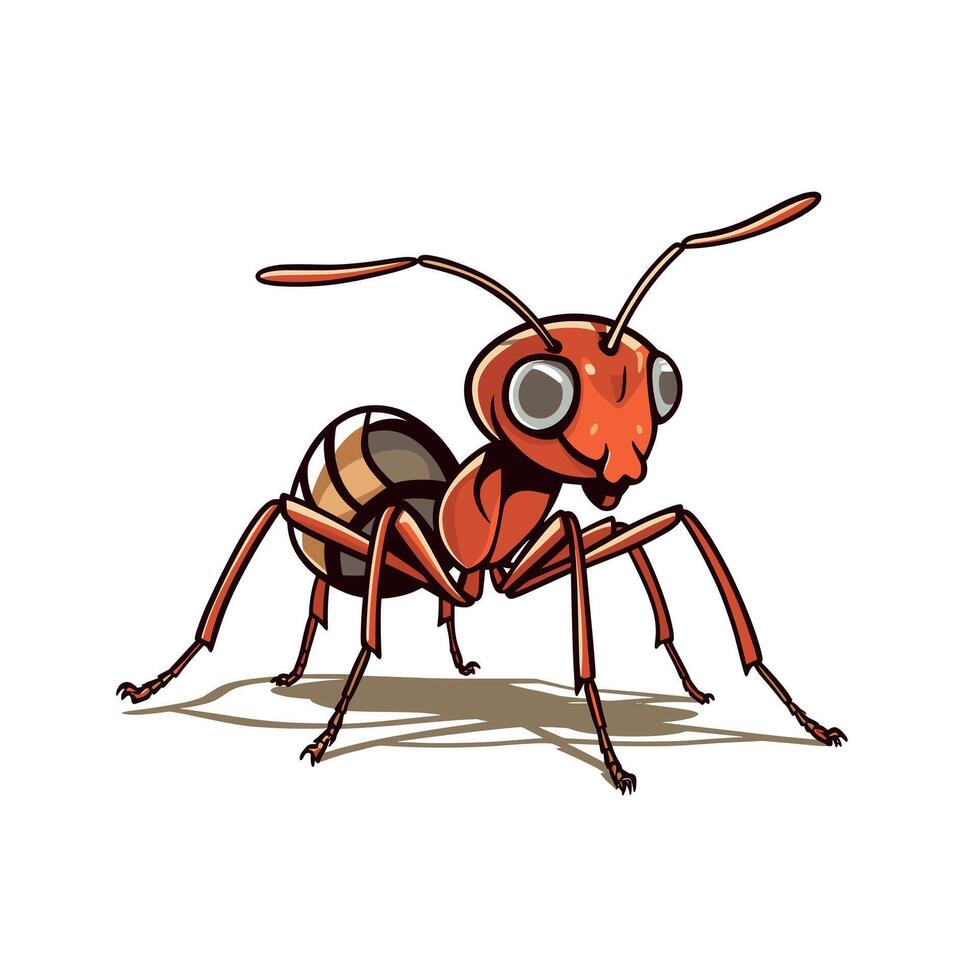 Detailed illustration of a red ant showcasing its anatomy and features vector