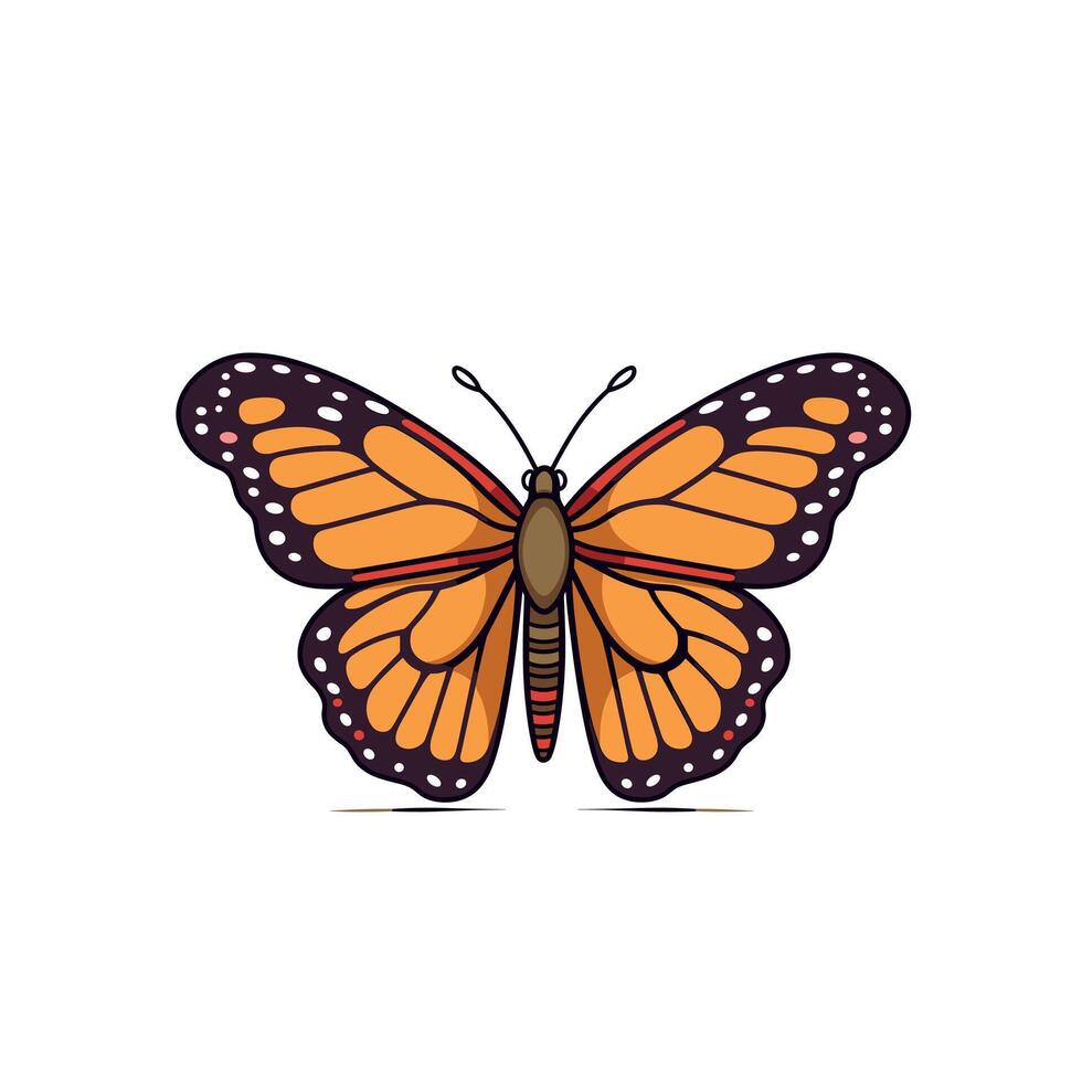 Colorful butterfly perched with open wings in a bright, artistic illustration vector