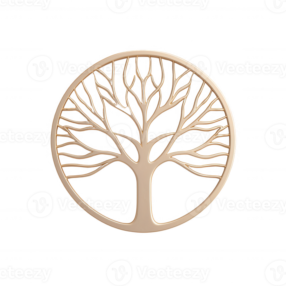 A beautifully designed tree symbol representing life and growth in nature. png