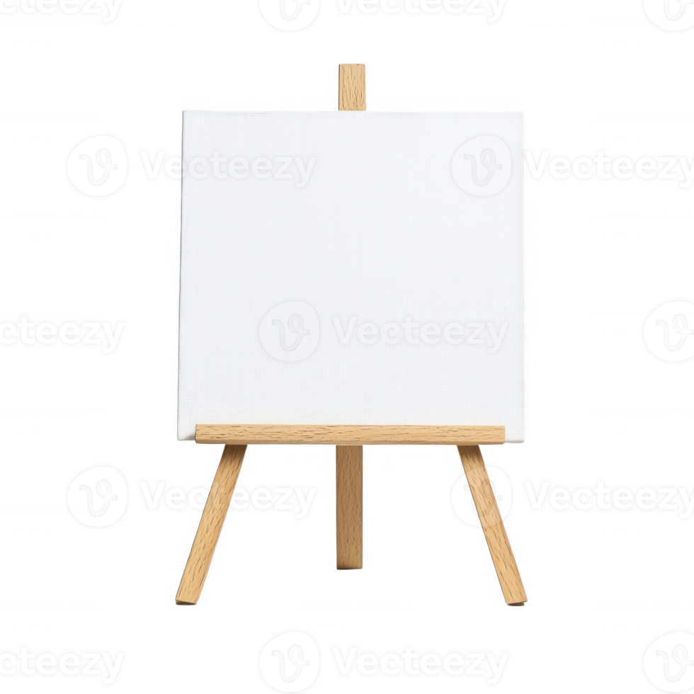 A blank canvas on an easel ready for artistic creation and imagination. png