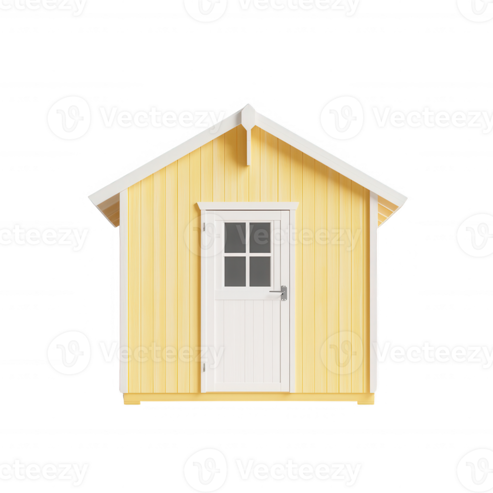 A charming yellow house with a white door, perfect for design and decor themes. png