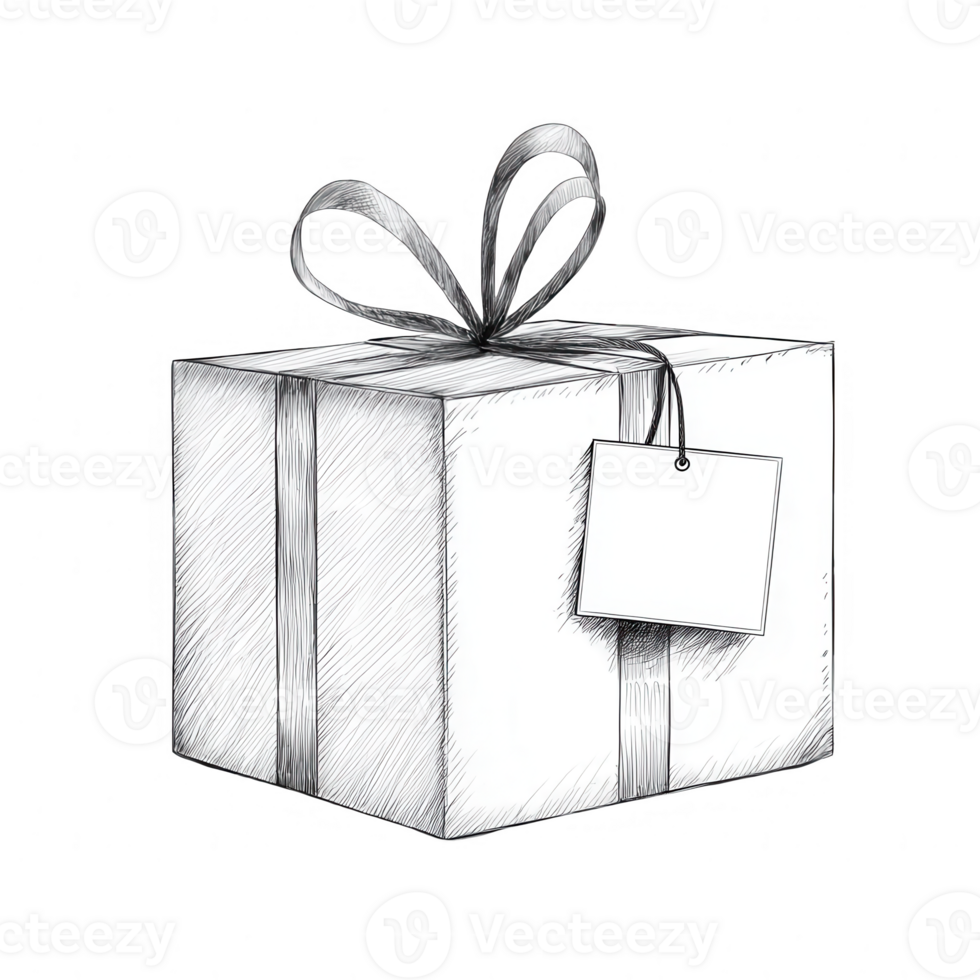 A beautifully wrapped gift box with a tag, perfect for celebrations and special occasions. png