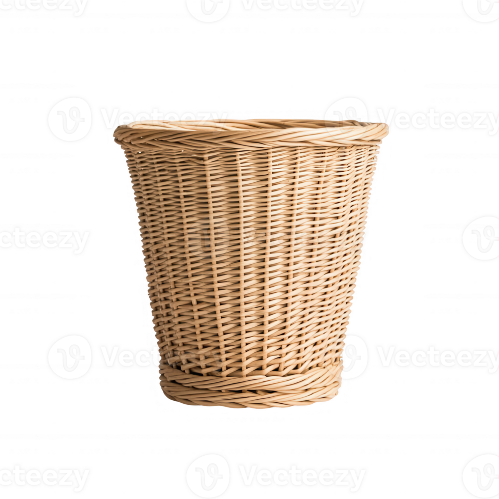 A classic woven basket, perfect for storage or decorative purposes in any space. png