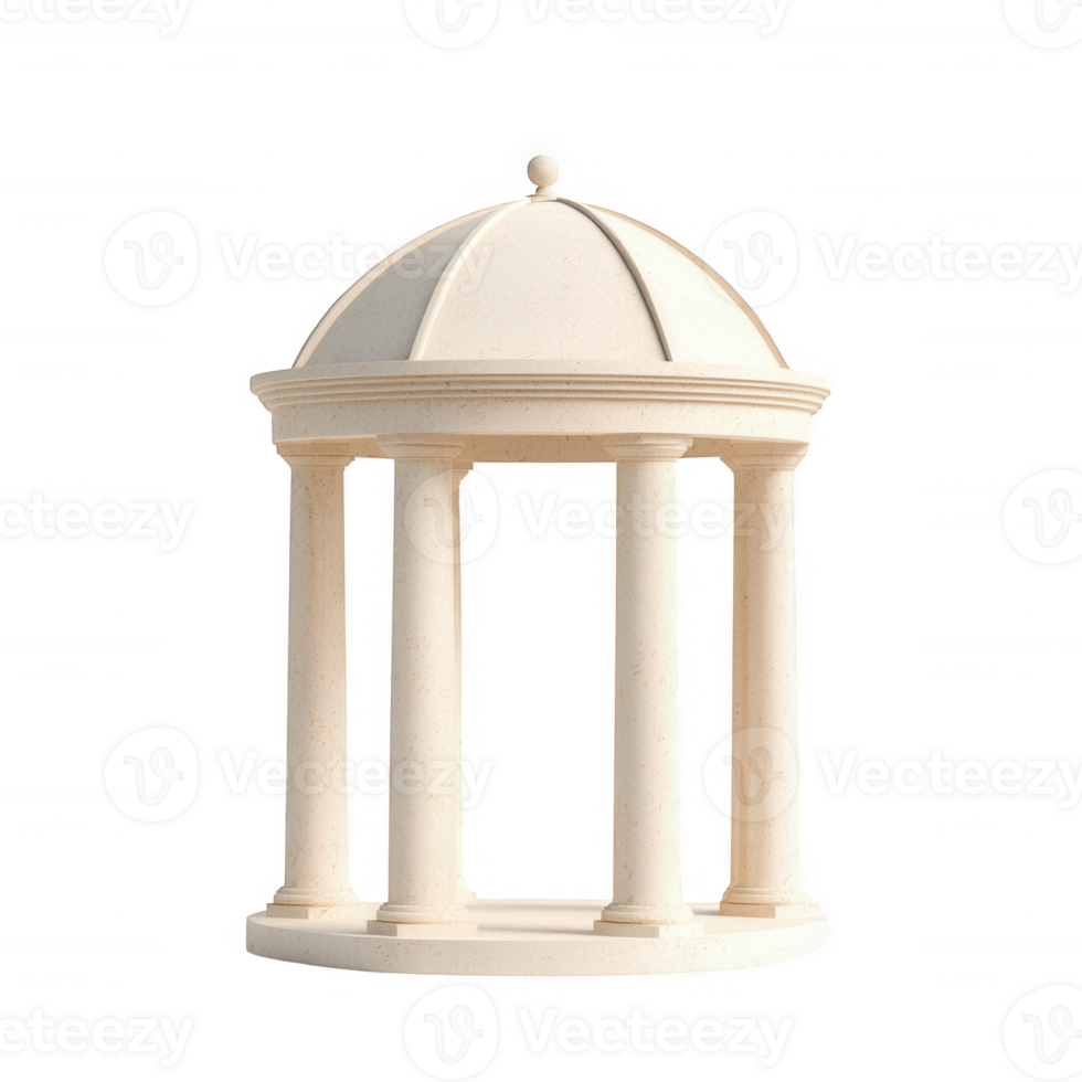 A classical white monument with columns and a dome, symbolizing elegance and history. png