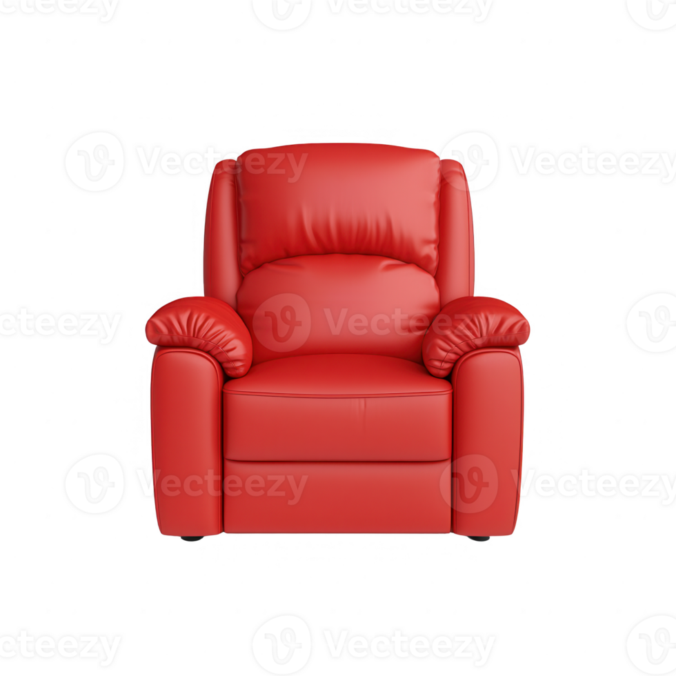 A cozy red recliner chair perfect for relaxation and comfort in any living space. png