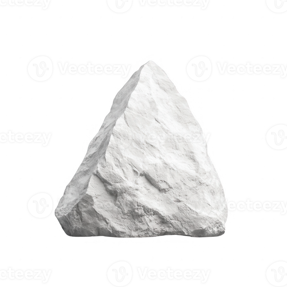 A realistic white rock showcasing unique texture and shape against a clean background. png