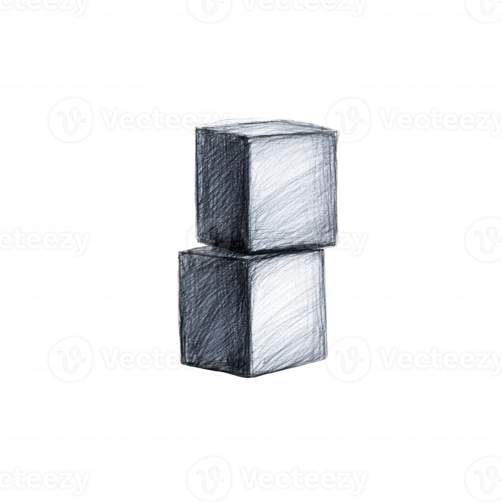 Abstract black and white cubes creating a modern minimalist design element. png