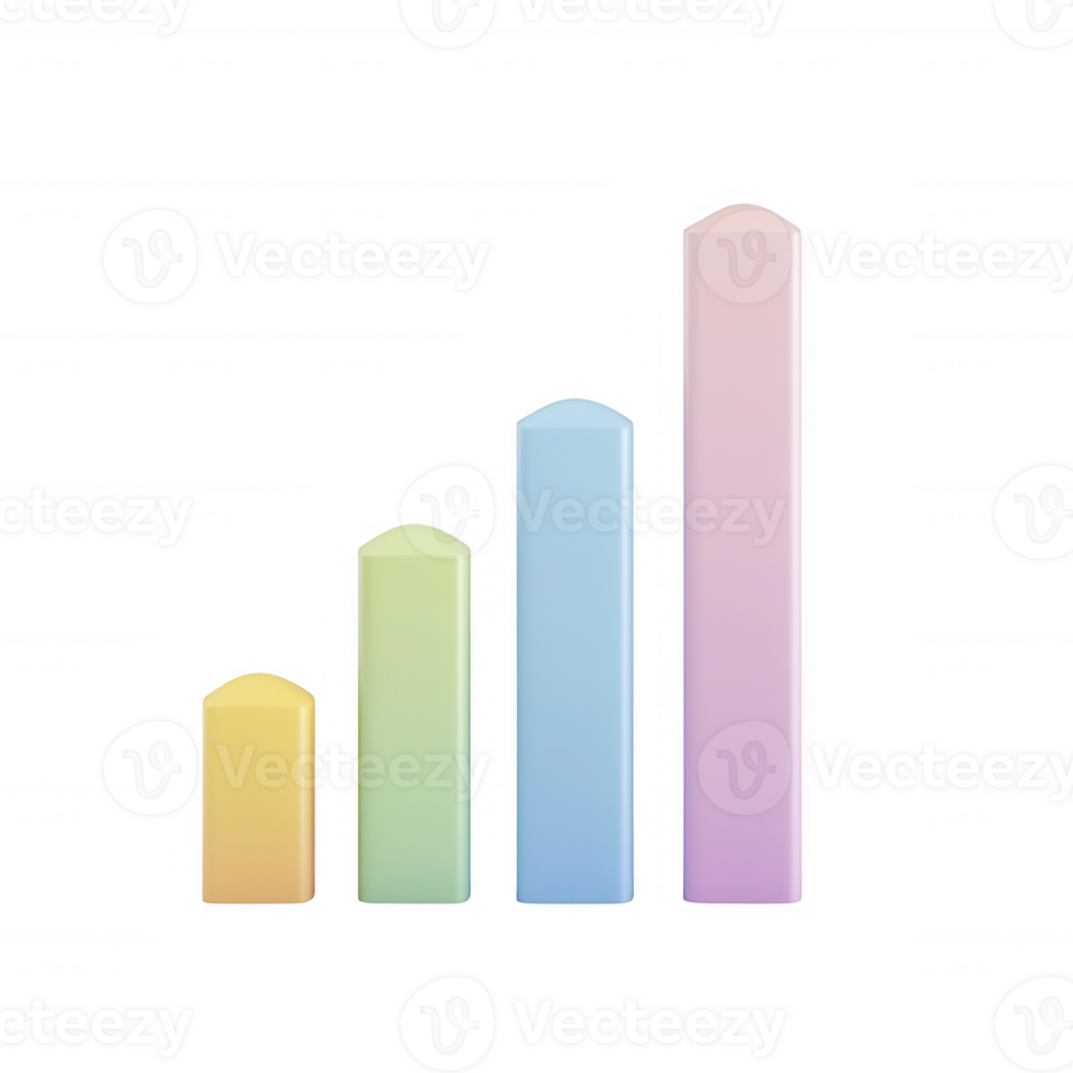 Colorful bar chart representing growth and progress in business metrics. png