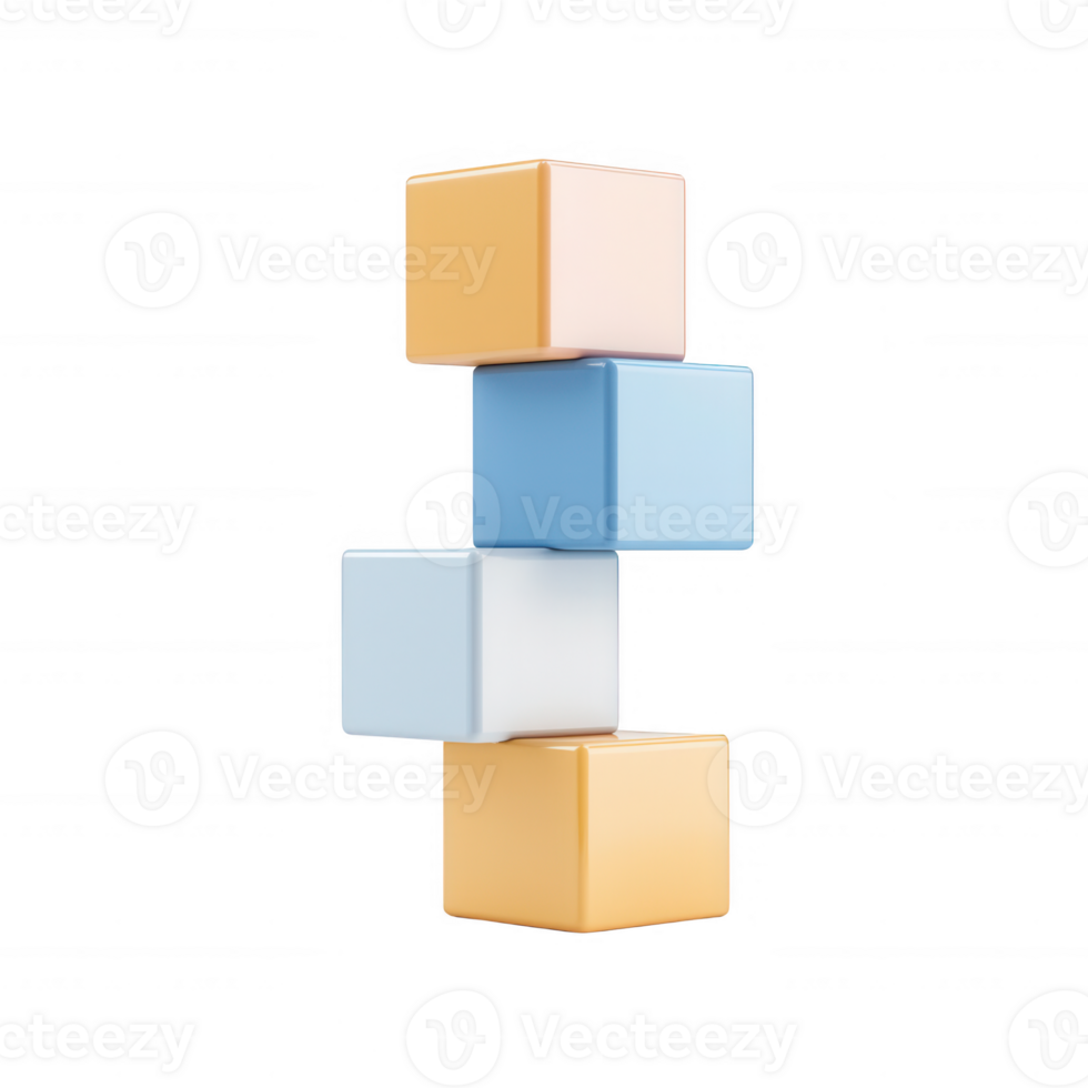 Colorful building blocks stacked creatively for educational and playful design. png