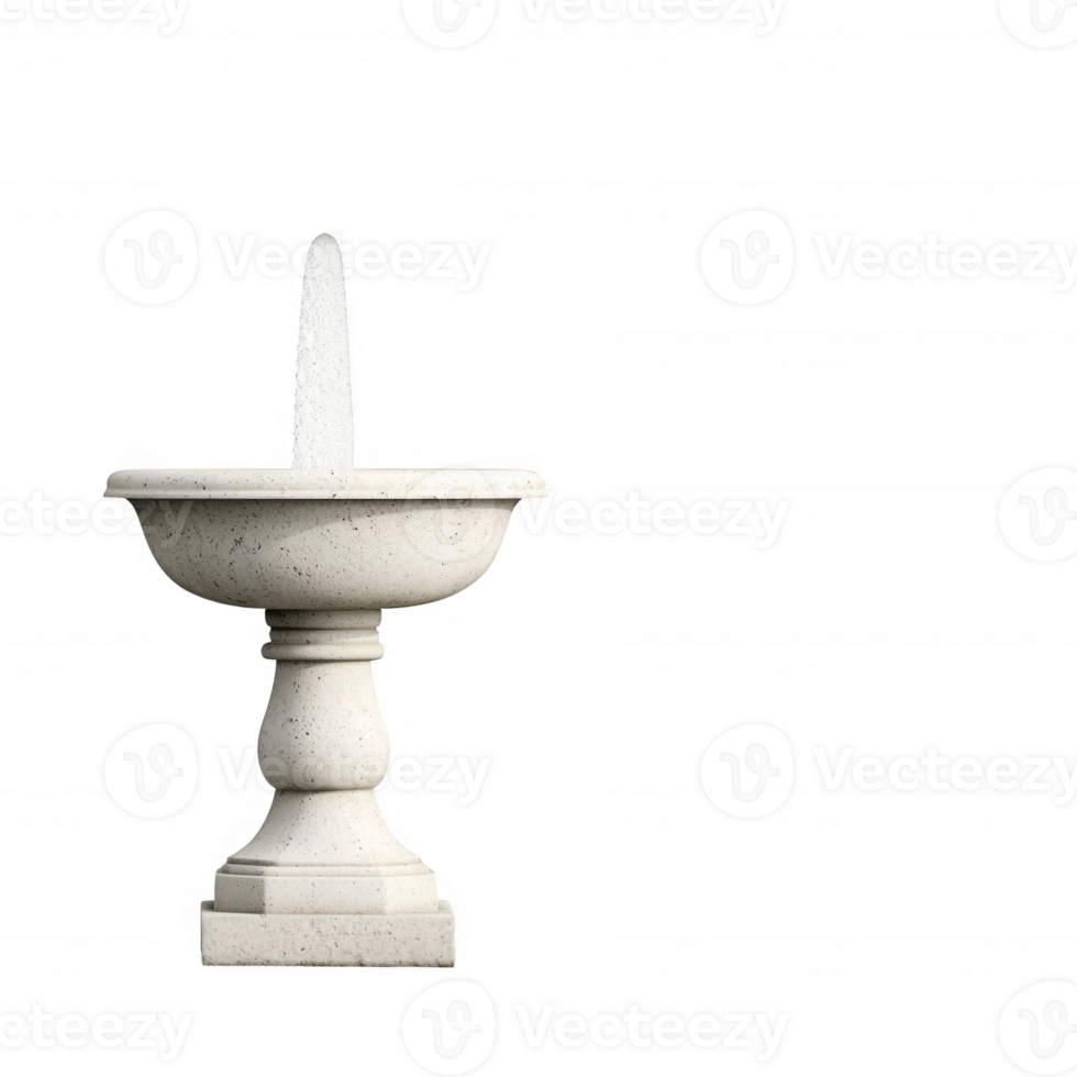 Elegant white stone fountain perfect for enhancing outdoor spaces and gardens. png