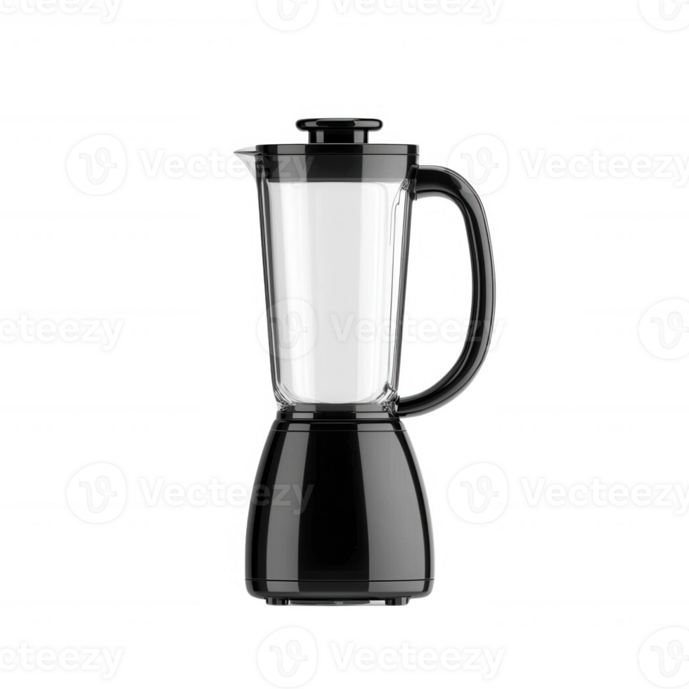 Modern black and clear blender ready for blending ingredients in the kitchen. png