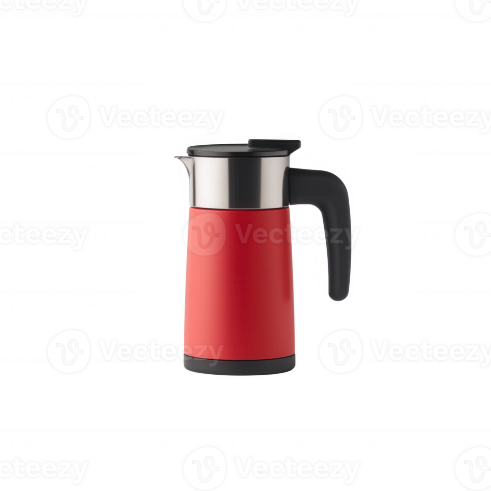 Stylish red coffee press perfect for brewing fresh coffee at home or office. png
