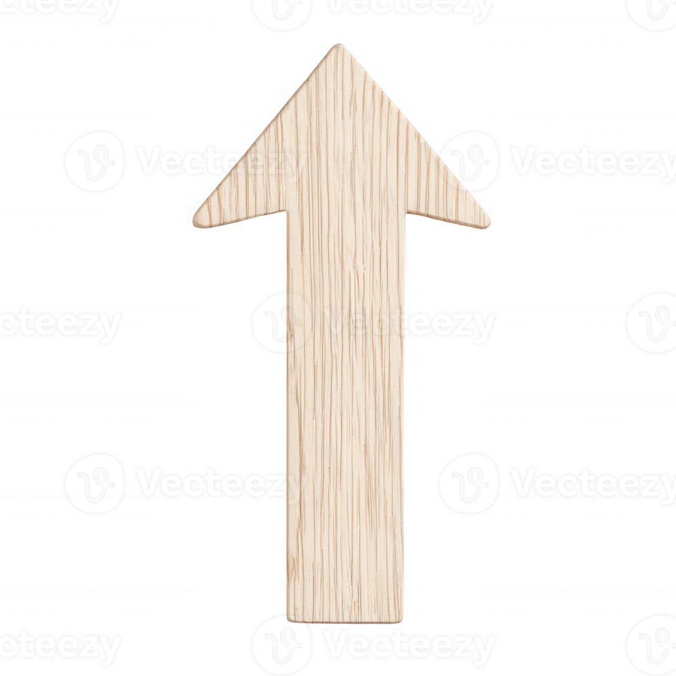 Wooden arrow symbol pointing upwards, ideal for guidance and direction themes. png