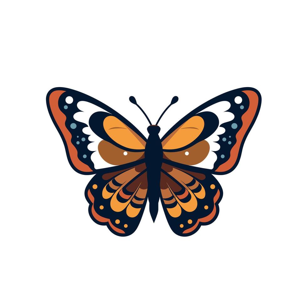 Colorful butterfly illustration against a plain background showcasing intricate wing patterns vector