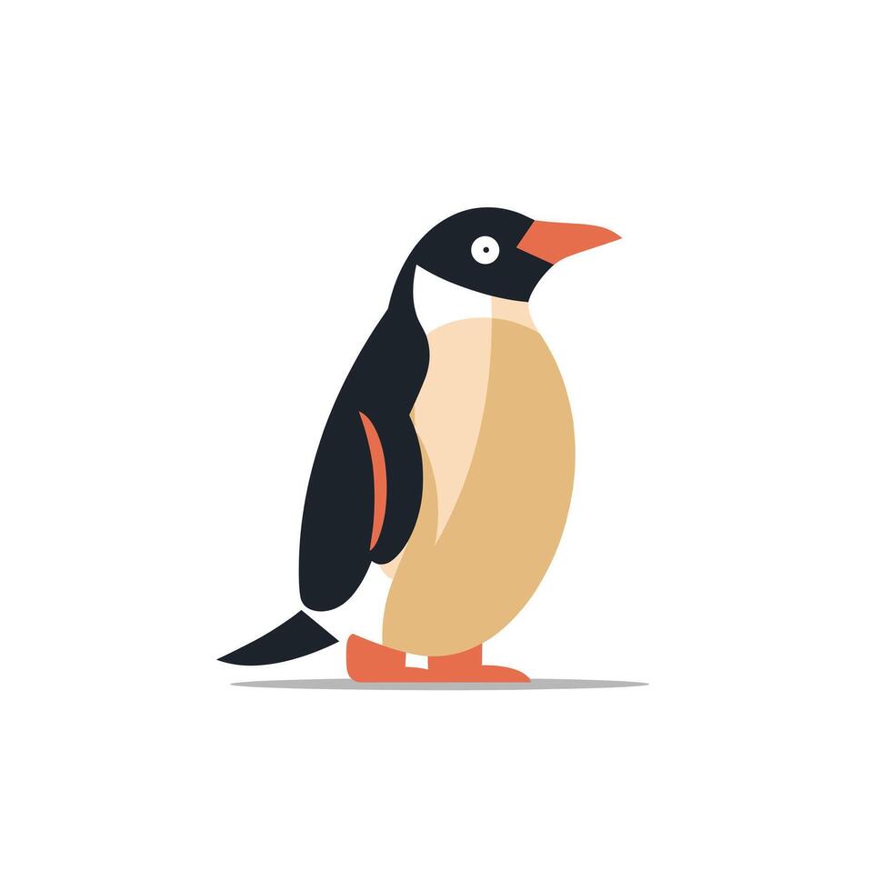 Unique and colorful digital illustration of a penguin standing proudly on a plain background vector