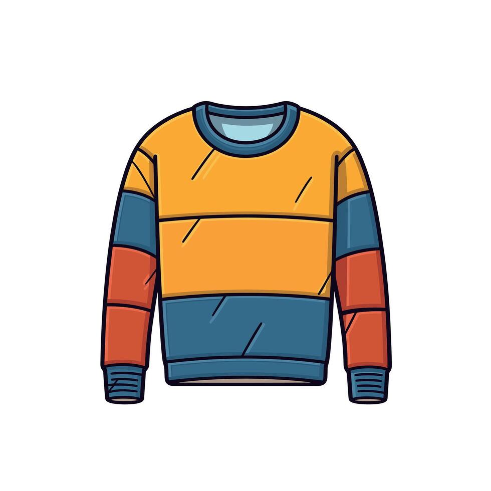 Colorful striped sweater design suitable for casual wear in autumn season vector