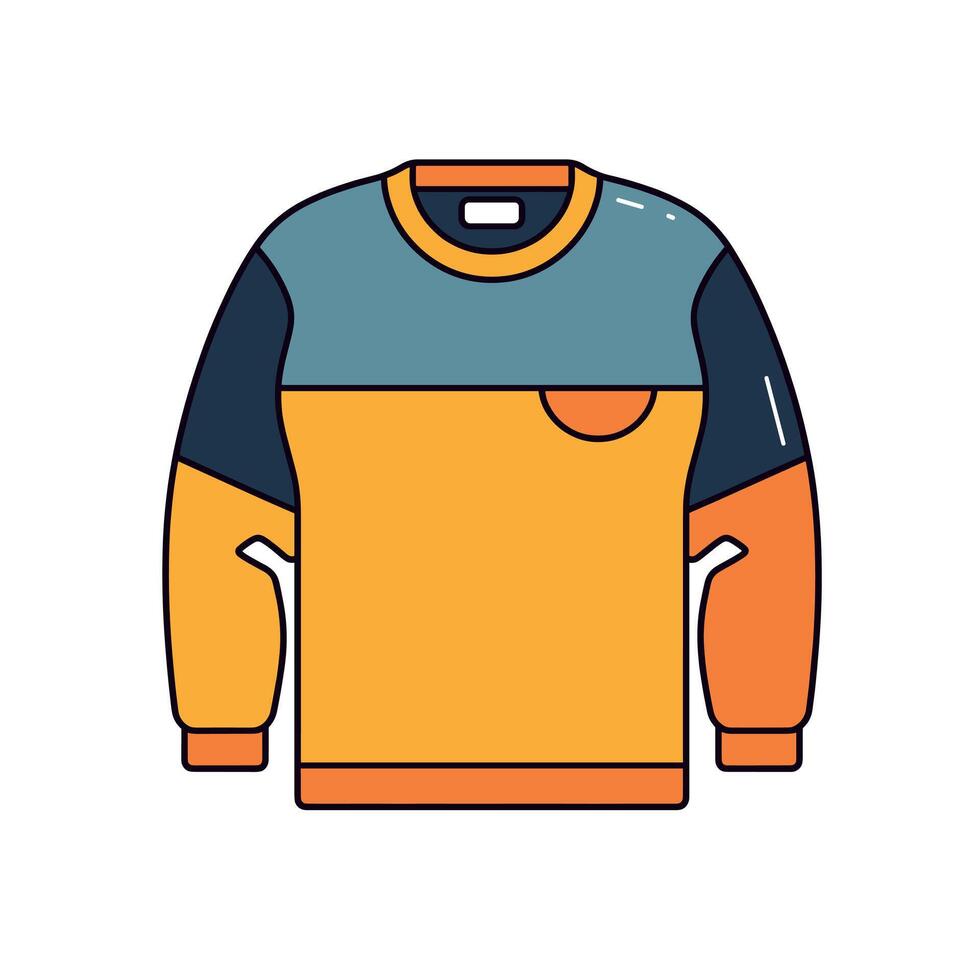 Stylish sweatshirt design with vibrant color blocks and contemporary appeal vector