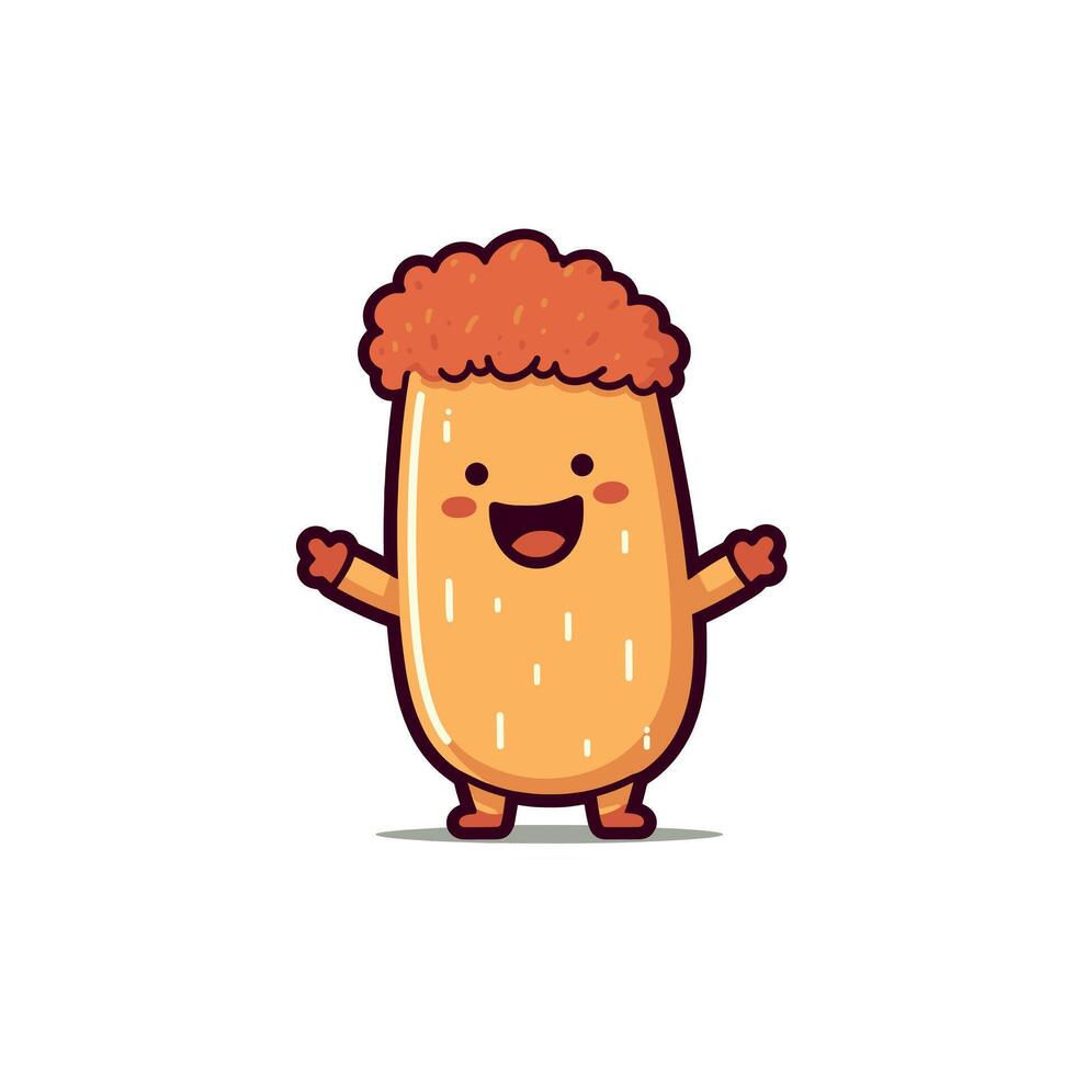 Cute cartoon character with orange hair and cheerful expression in a playful design style vector