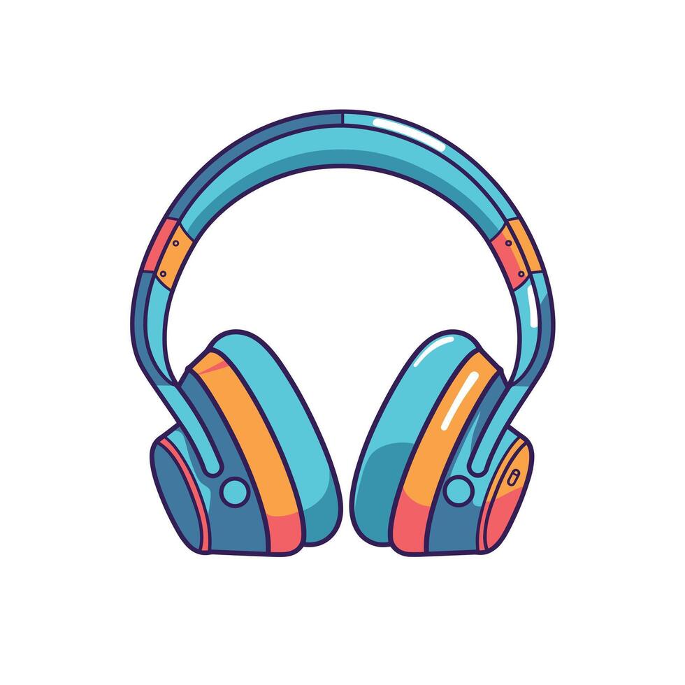Colorful headphones designed for music enjoyment and style vector