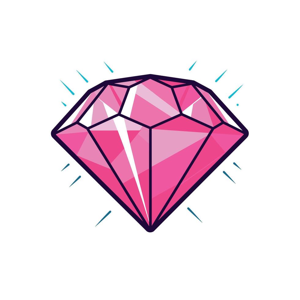 a pink diamond icon on a white background vector