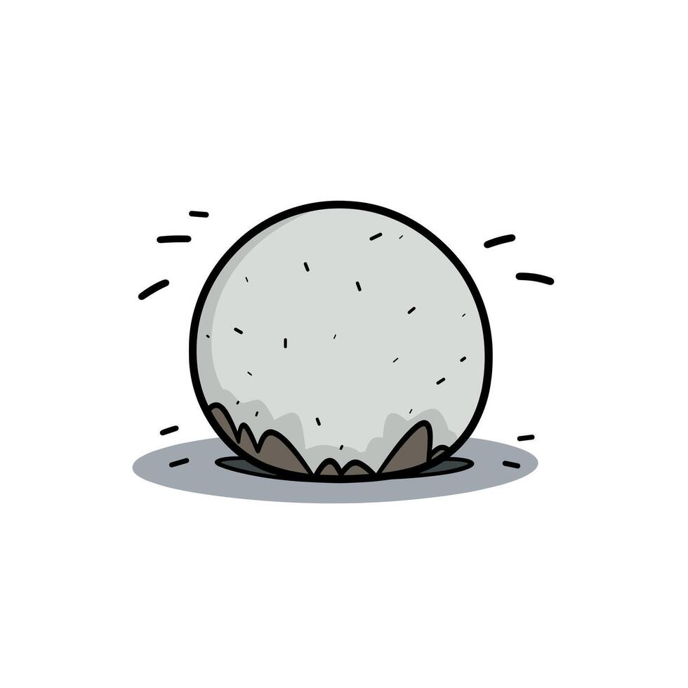 Snowball rolling down a hill during winter afternoon fun in an outdoor setting vector