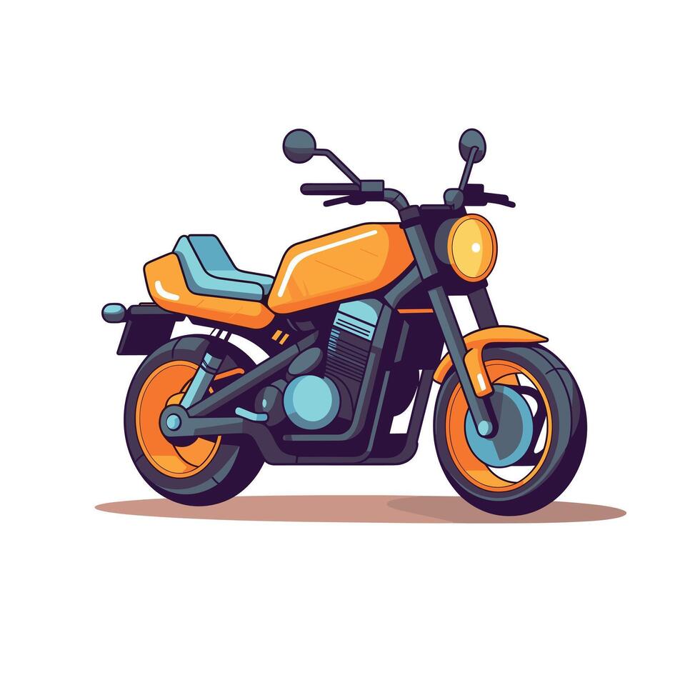 Vibrant orange motorcycle showcased with a sleek design and bold colors vector