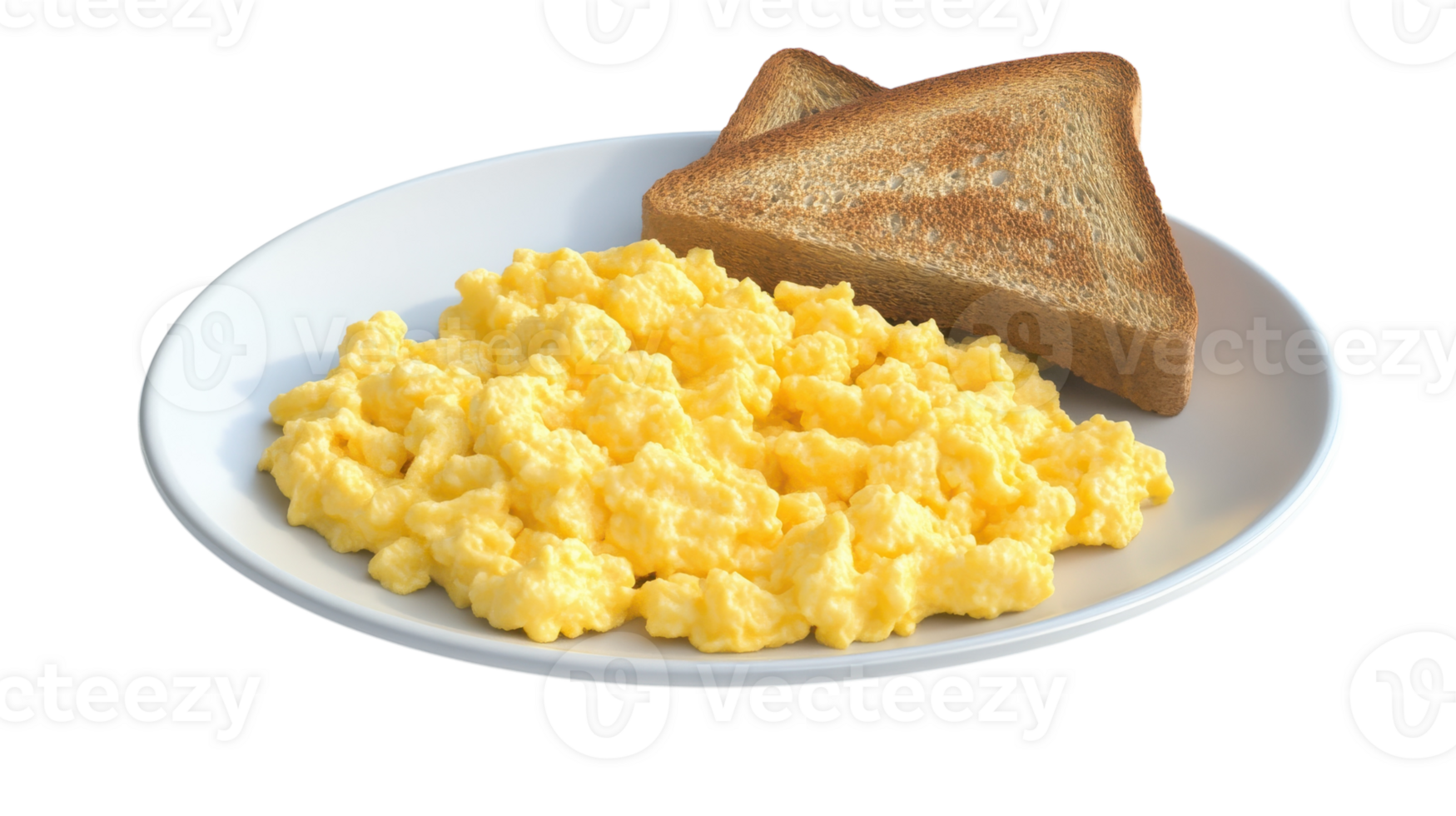 Delicious Plate of Scrambled Eggs and Toast Perfect for Breakfast or Brunch Enjoyment Feeding Your Morning Routine with Nutritional Goodness. png