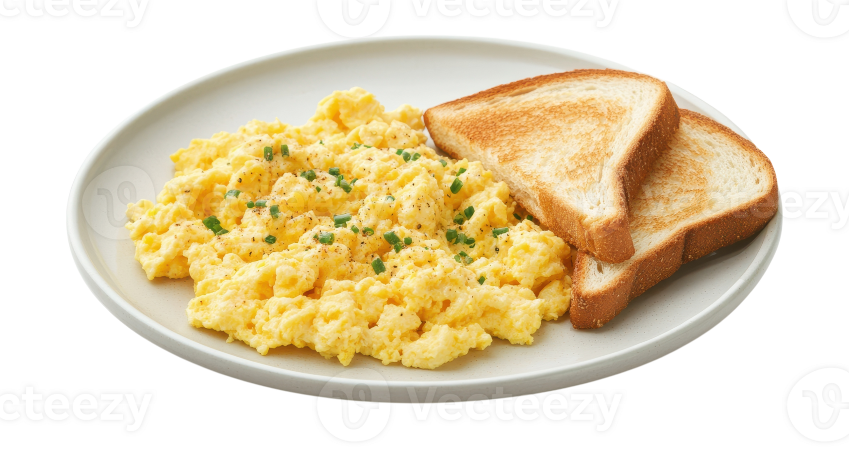 Delicious Plate of Scrambled Eggs and Toast Perfect for Breakfast or Brunch Ideas Featuring a Warm, Cozy Meal. png